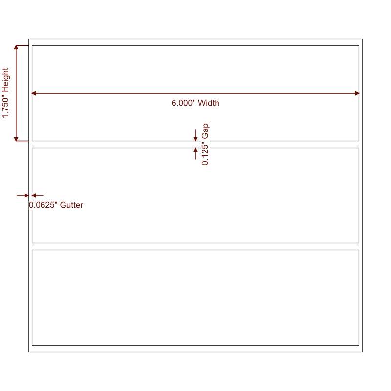 6" x 1.75" Inkjet Label Rolls - Label Diagram