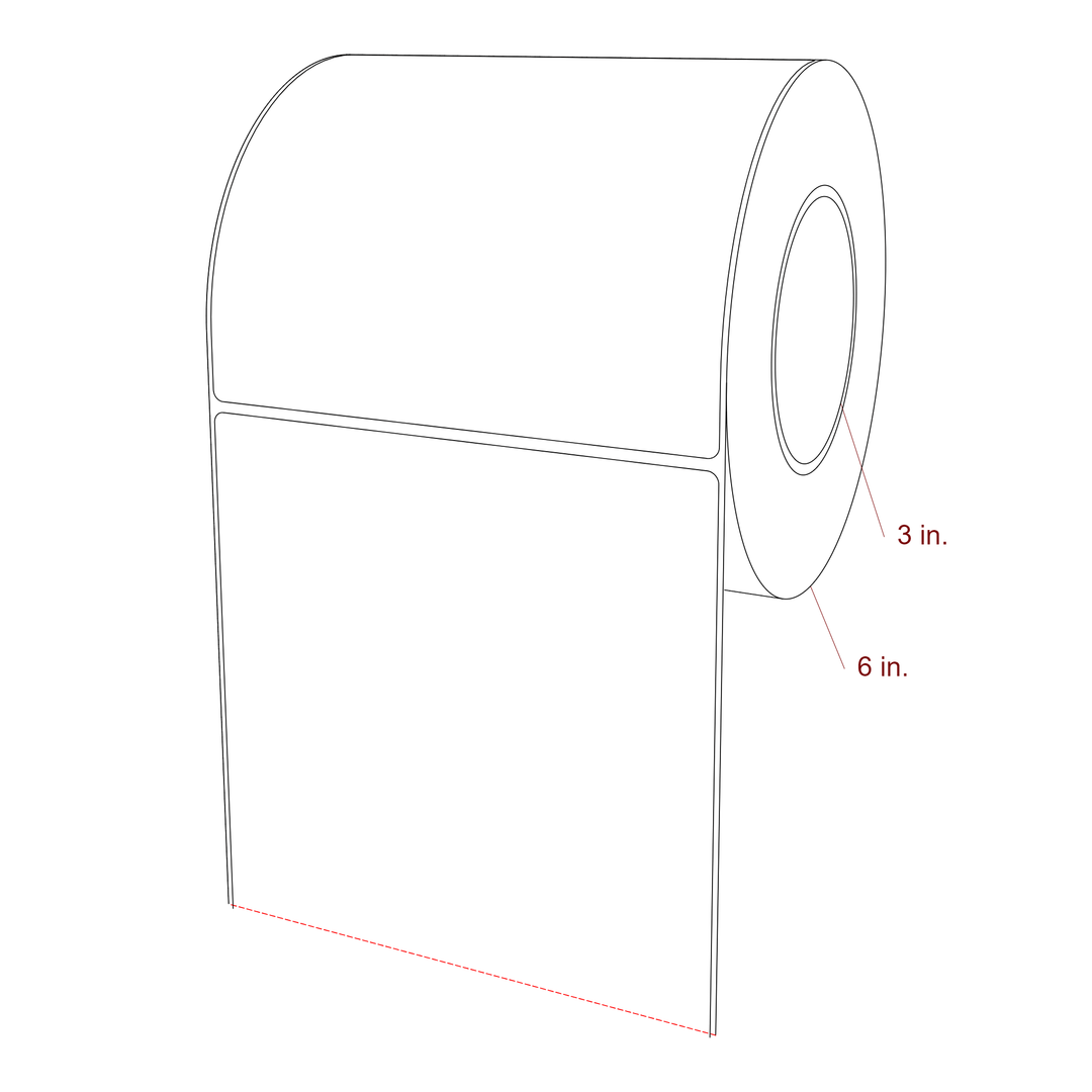 6" x 5.4375" Rectangle Roll for Epson ColorWorks, VIPColor & Primera Printers; 6" x 5.4375" Rectangle Label Diagram