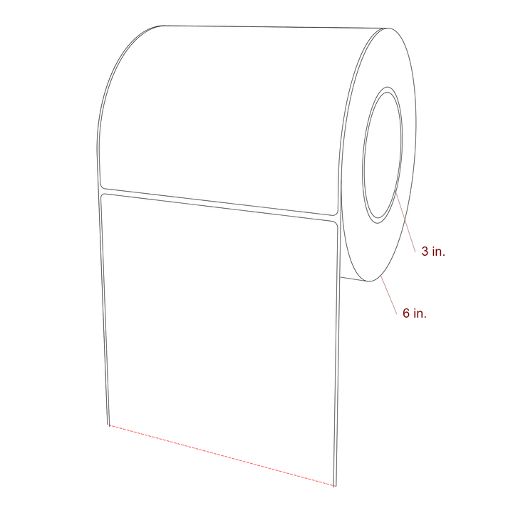 6" x 5.4375" Rectangle Roll for Epson ColorWorks, VIPColor & Primera Printers; 6" x 5.4375" Rectangle Label Diagram