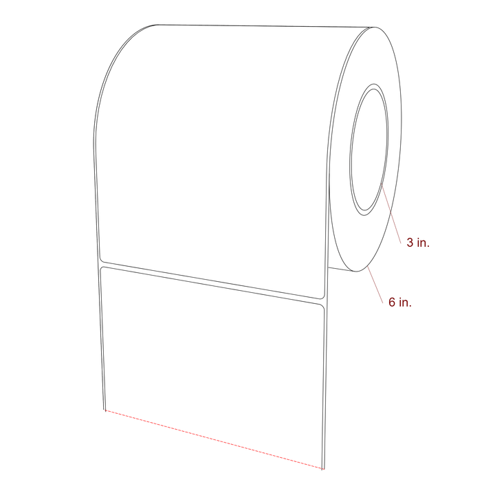 6" x 7.5" Rectangle Roll for Epson ColorWorks, VIPColor & Primera Printers; 6" x 7.5" Rectangle Label Diagram
