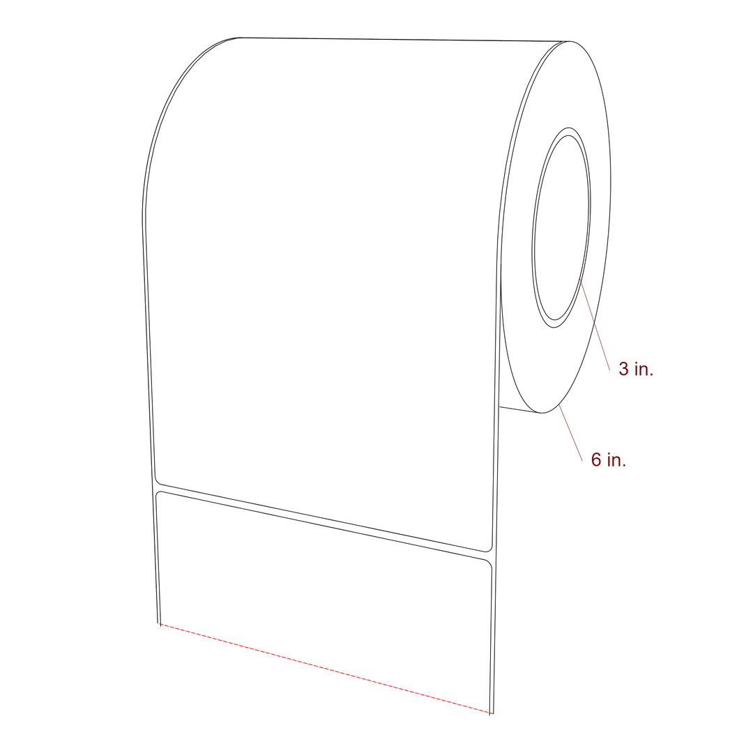 6" x 9" Rectangle Roll for Epson ColorWorks, VIPColor & Primera Printers; 6" x 9" Rectangle Label Diagram