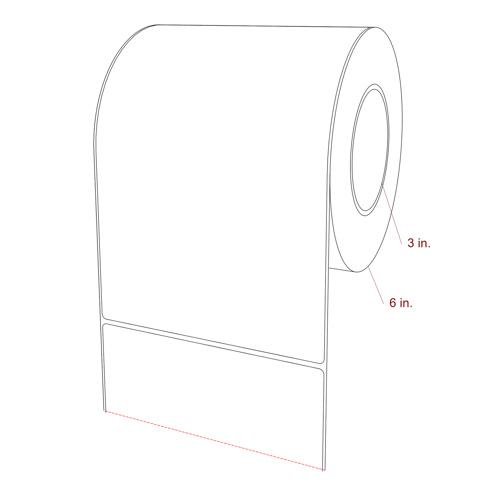 6" x 9" Rectangle Roll for Epson ColorWorks, VIPColor & Primera Printers; 6" x 9" Rectangle Label Diagram