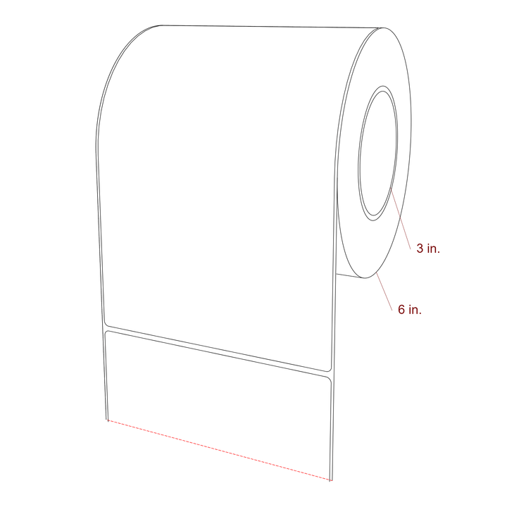 6" x 9" Rectangle Roll for Epson ColorWorks, VIPColor & Primera Printers; 6" x 9" Rectangle Label Diagram
