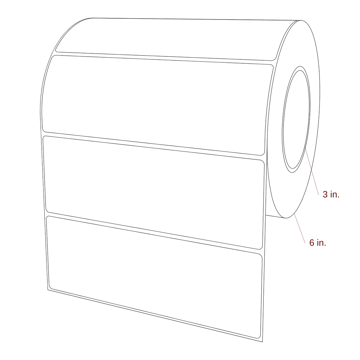 7.25" x 2.5" Rectangle Roll for Epson ColorWorks, VIPColor & Primera Printers; 7.25" x 2.5" Rectangle Label Diagram