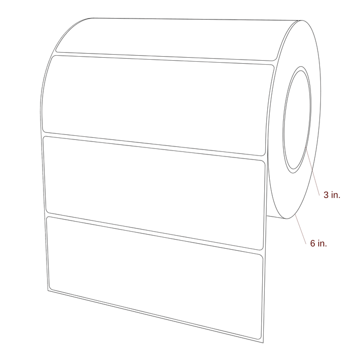 7.25" x 2.5" Rectangle Roll for Epson ColorWorks, VIPColor & Primera Printers; 7.25" x 2.5" Rectangle Label Diagram
