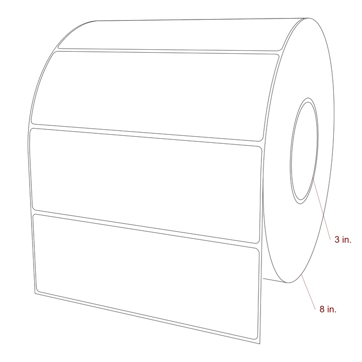 7.25" x 2.5" Rectangle Roll for VIPColor Printers; 7.25" x 2.5" Rectangle Label Diagram