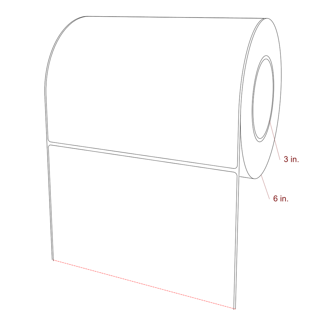 7.75" x 6.5" Rectangle Roll for Epson ColorWorks, VIPColor & Primera Printers; 7.75" x 6.5" Rectangle Label Diagram