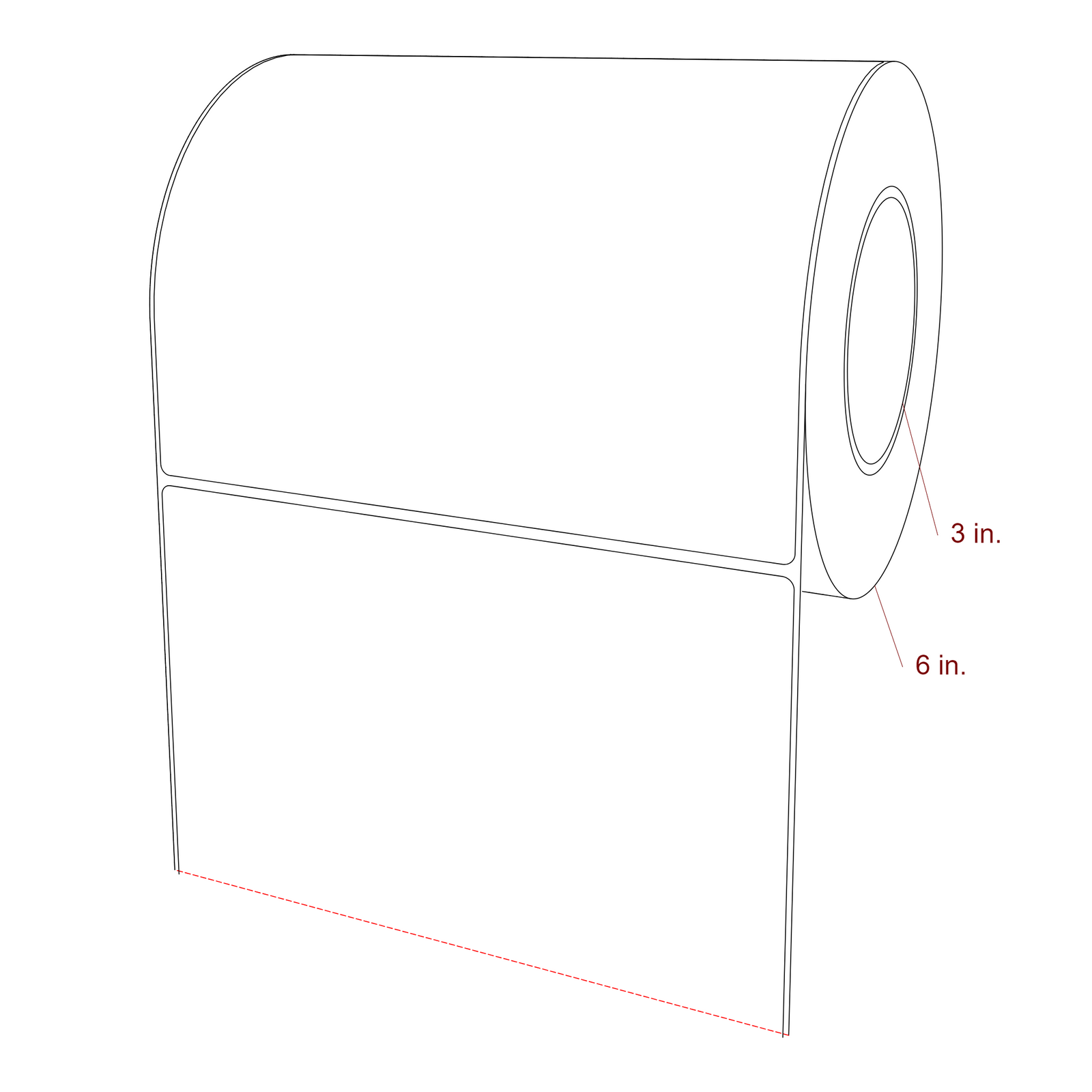 7.75" x 6.5" Rectangle Roll for Epson ColorWorks, VIPColor & Primera Printers; 7.75" x 6.5" Rectangle Label Diagram