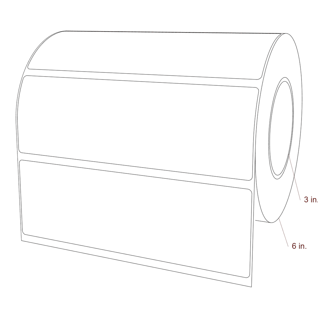 8.0625" x 2.625" Rectangle Roll for Epson ColorWorks, VIPColor & Primera Printers; 8.0625" x 2.625" Rectangle Label Diagram
