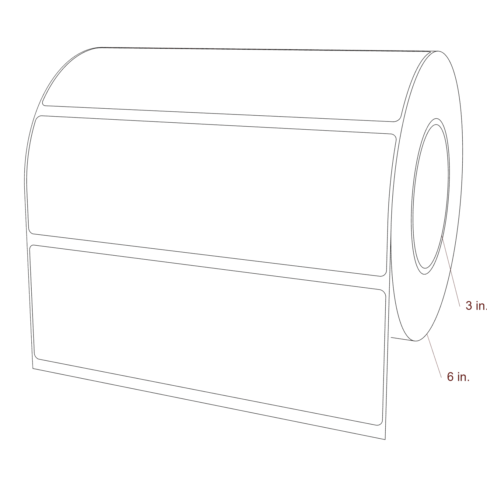 8.0625" x 2.625" Rectangle Roll for Epson ColorWorks, VIPColor & Primera Printers; 8.0625" x 2.625" Rectangle Label Diagram