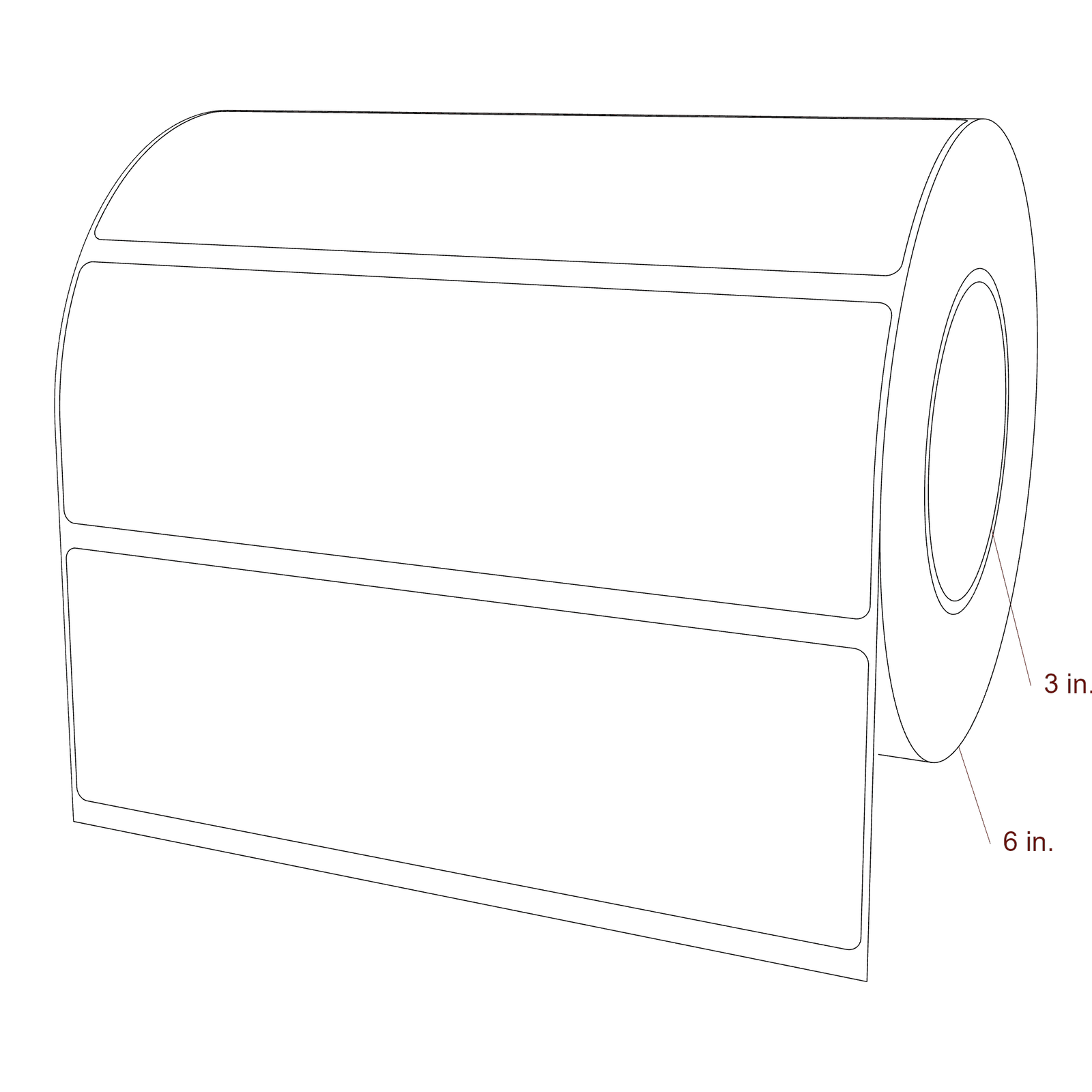 8.1875" x 2.625" Rectangle Roll for Epson ColorWorks, VIPColor & Primera Printers; 8.1875" x 2.625" Rectangle Label Diagram
