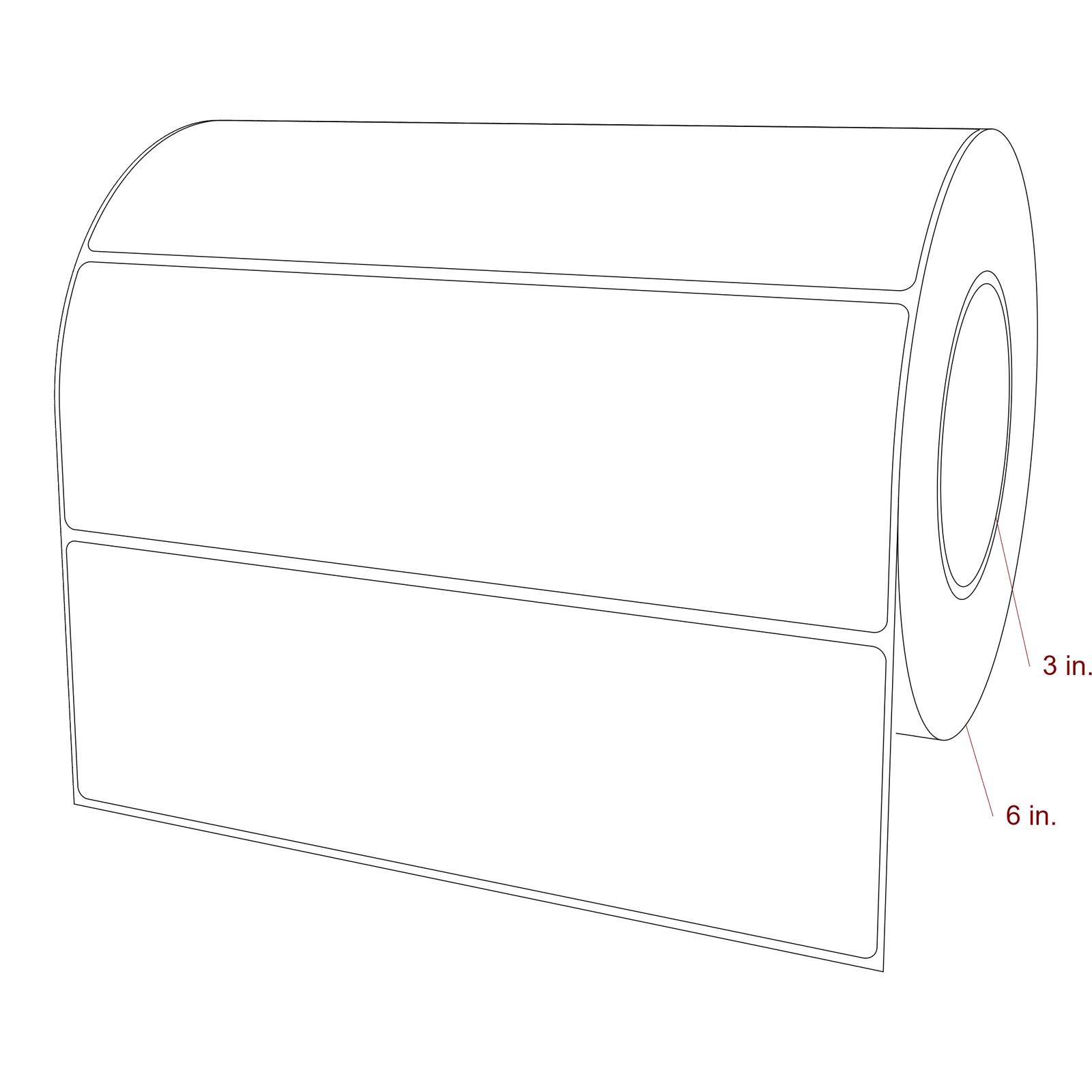 8.875" x 2.875" Rectangle Roll for Inkjet Printers; 8.875" x 2.875" Rectangle Label Diagram