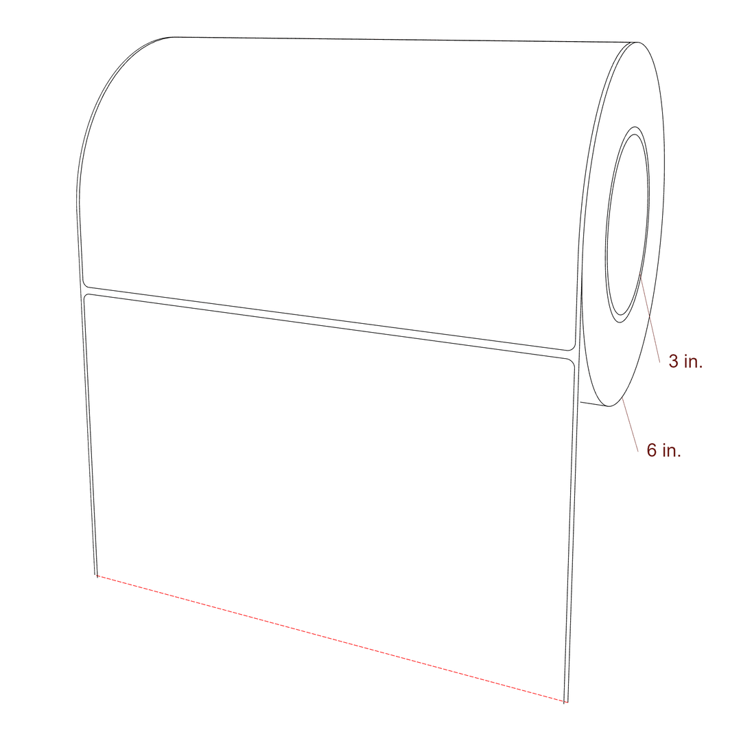 8.9375" x 6" Rectangle Roll for Inkjet Printers; 8.9375" x 6" Rectangle Label Diagram