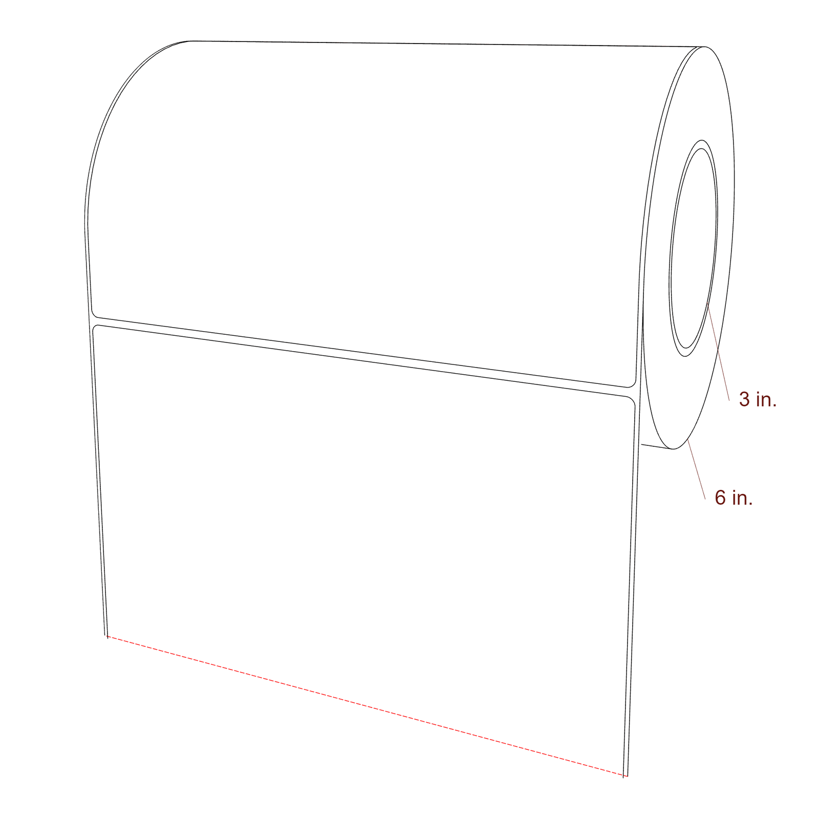 8.9375" x 6" Rectangle Roll for Inkjet Printers; 8.9375" x 6" Rectangle Label Diagram
