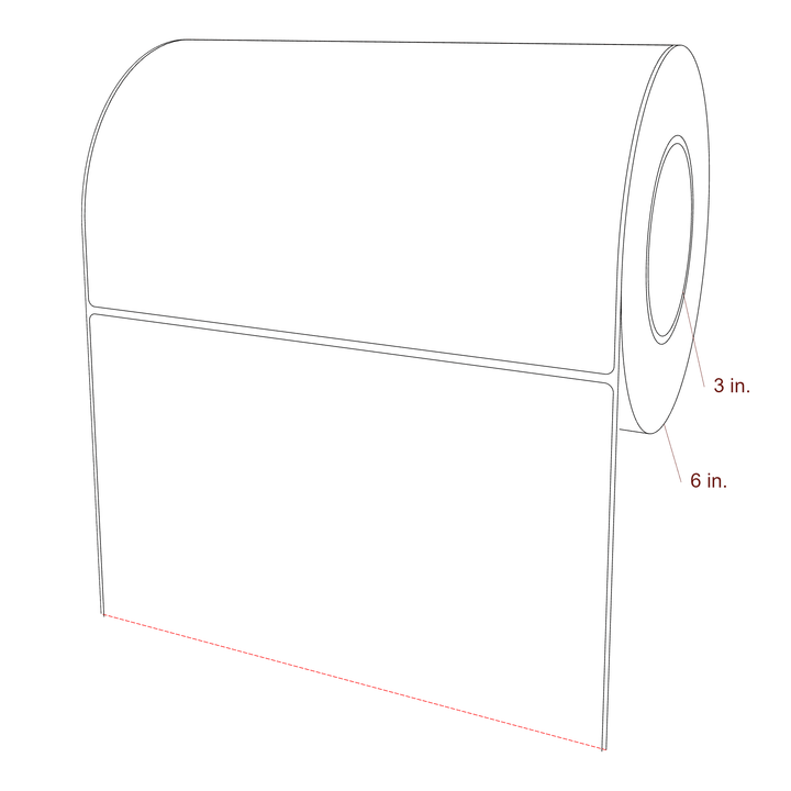 8.9375" x 6" Rectangle Roll for Inkjet Printers; 8.9375" x 6" Rectangle Label Diagram