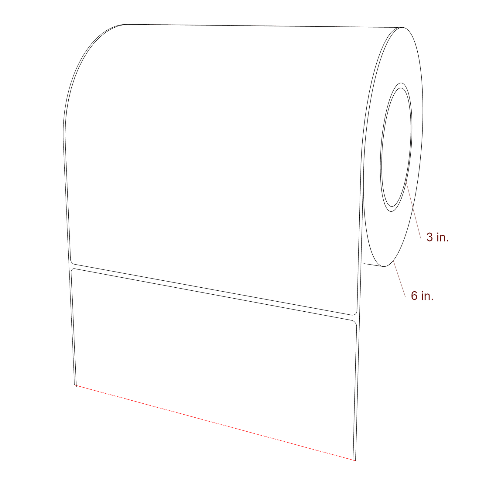 8" x 8" Rectangle Roll for Epson ColorWorks, VIPColor & Primera Printers; 8" x 8" Rectangle Label Diagram