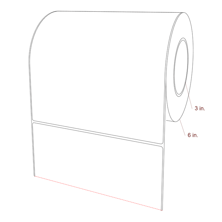 8" x 8" Rectangle Roll for Epson ColorWorks, VIPColor & Primera Printers; 8" x 8" Rectangle Label Diagram