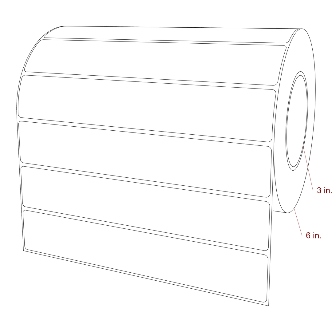 9" x 1.5" Rectangle Roll for Inkjet Printers; 9" x 1.5" Rectangle Label Diagram