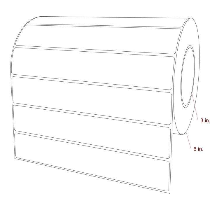 9" x 1.5" Rectangle Roll for Inkjet Printers; 9" x 1.5" Rectangle Label Diagram