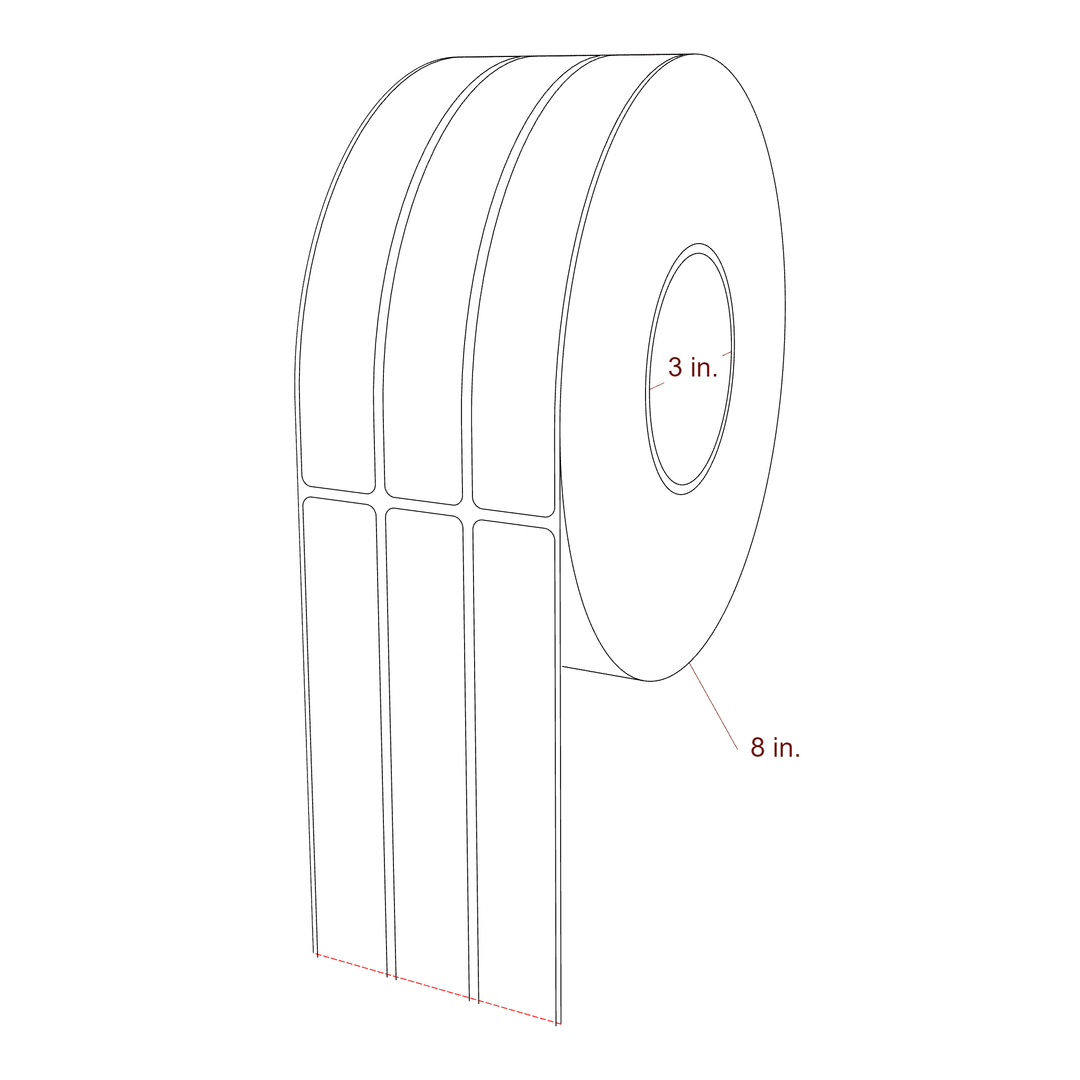 1 inch x 7 inch Rectangle Thermal Transfer Label Roll | Fits Zebra