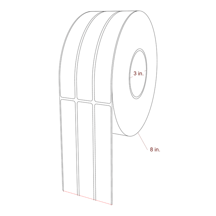 1 inch x 7 inch Rectangle Thermal Transfer Label Roll | Fits Zebra