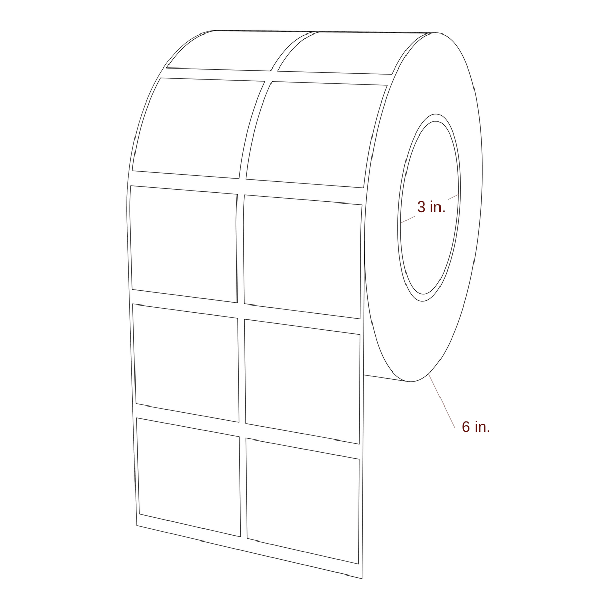 2" x 1.75" Special Shape Roll for Epson ColorWorks, VIPColor & Primera Printers; 2" x 1.75" Special Shape Label Diagram
