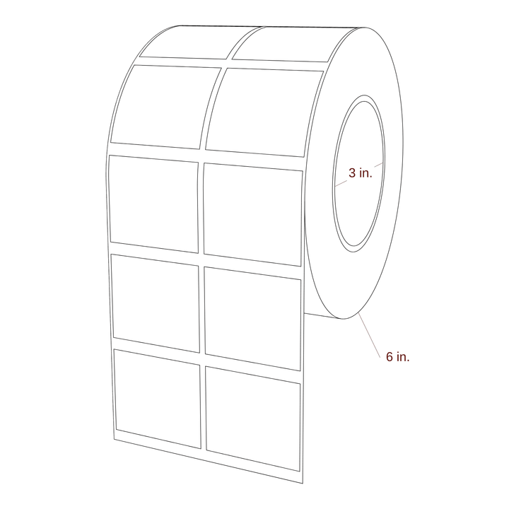 2" x 1.75" Special Shape Roll for Epson ColorWorks, VIPColor & Primera Printers; 2" x 1.75" Special Shape Label Diagram