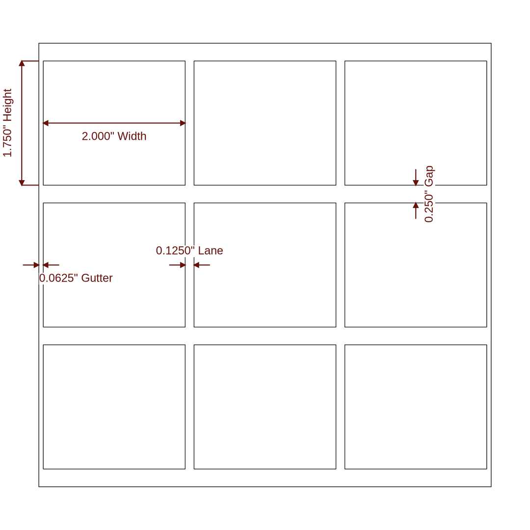2" x 1.75" Special Shape Roll for Epson ColorWorks, VIPColor & Primera Printers; 2" x 1.75" Special Shape Label Diagram