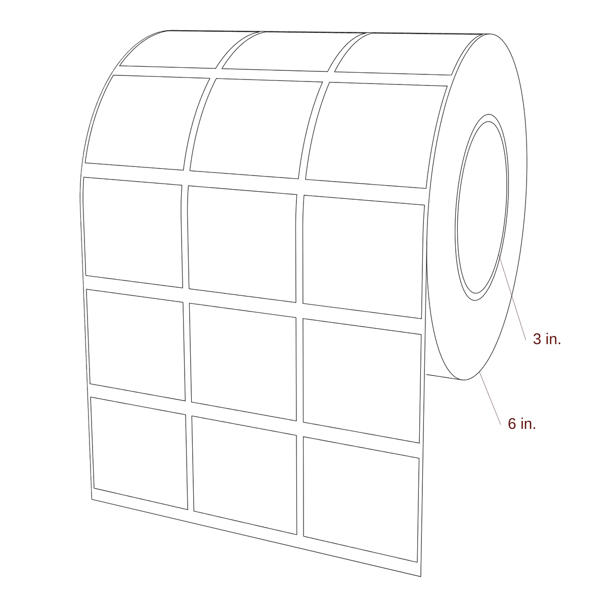 2" x 1.75" Special Shape Roll for Epson ColorWorks, VIPColor & Primera Printers; 2" x 1.75" Special Shape Label Diagram