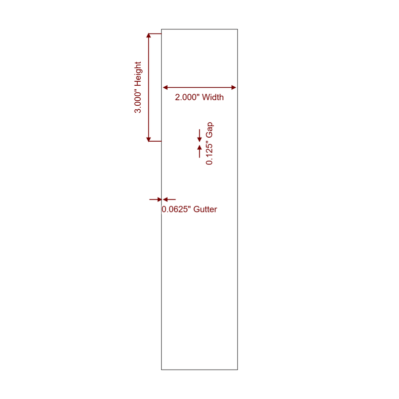 2" x 3" Special Shape Inkjet Label Rolls | Fits Epson ColorWorks, VIPColor & Primera - Label Diagram