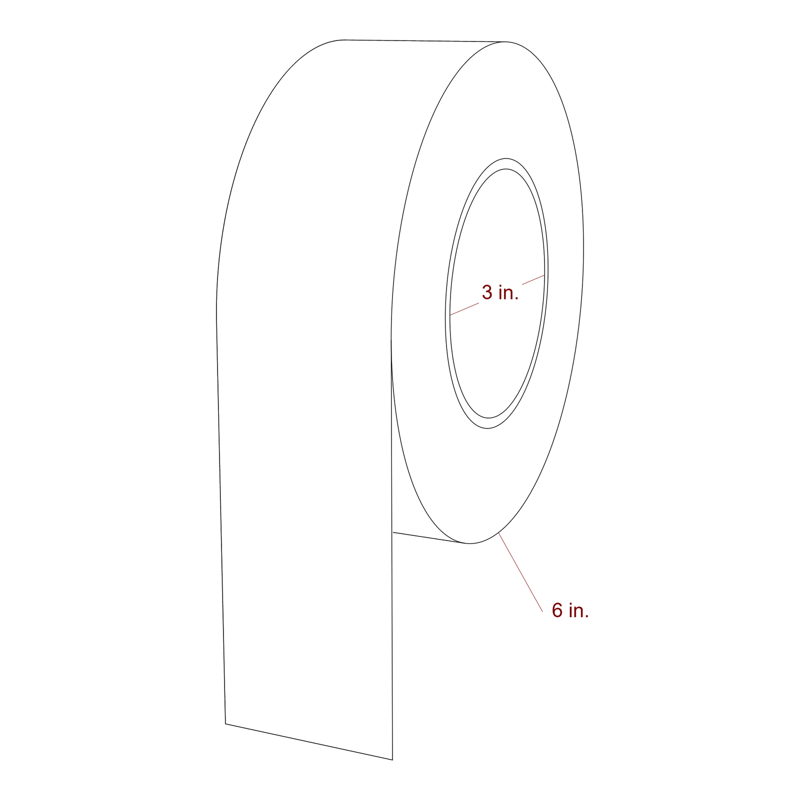 2" x 3" Special Shape Roll for Epson ColorWorks, VIPColor & Primera Printers; 2" x 3" Special Shape Label Diagram