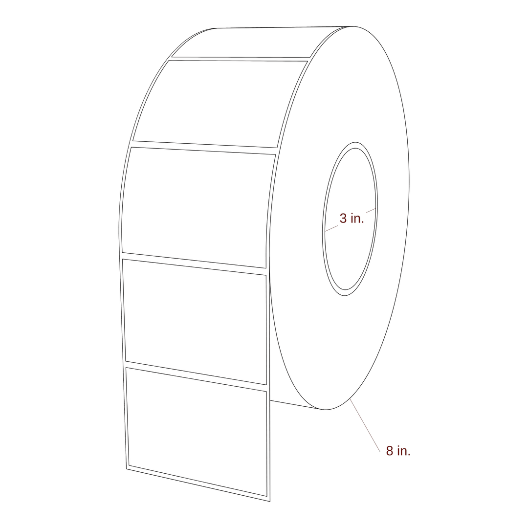 3" x 2" Special Shape Roll for Epson ColorWorks & VIPColor Printers; 3" x 2" Special Shape Label Diagram