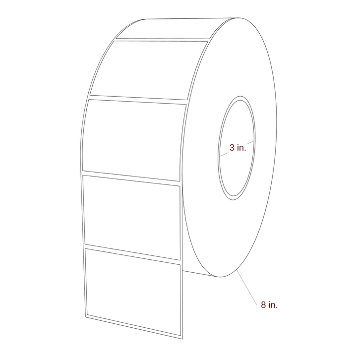 3" x 2" Special Shape Roll for Epson ColorWorks & VIPColor Printers; 3" x 2" Special Shape Label Diagram