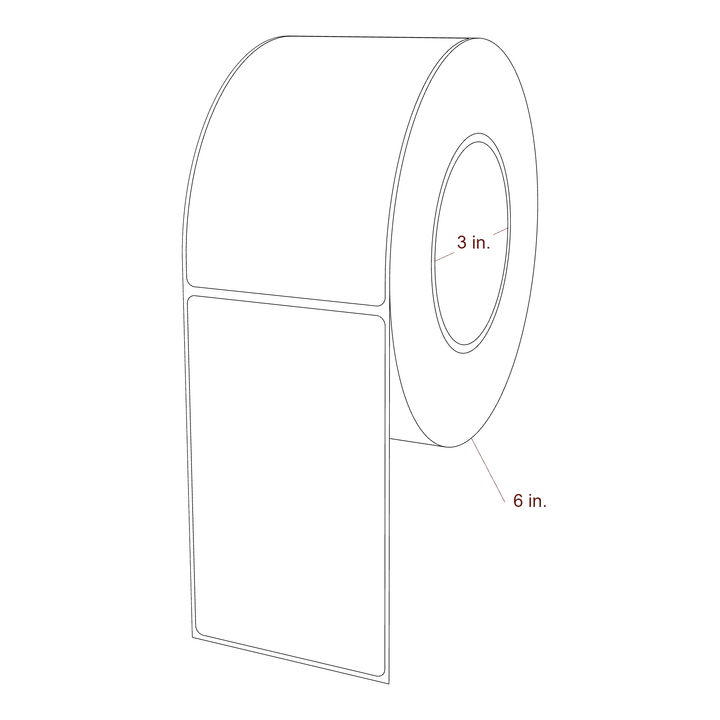 3" x 5" Special Shape Roll for Epson ColorWorks, VIPColor & Primera Printers; 3" x 5" Special Shape Label Diagram