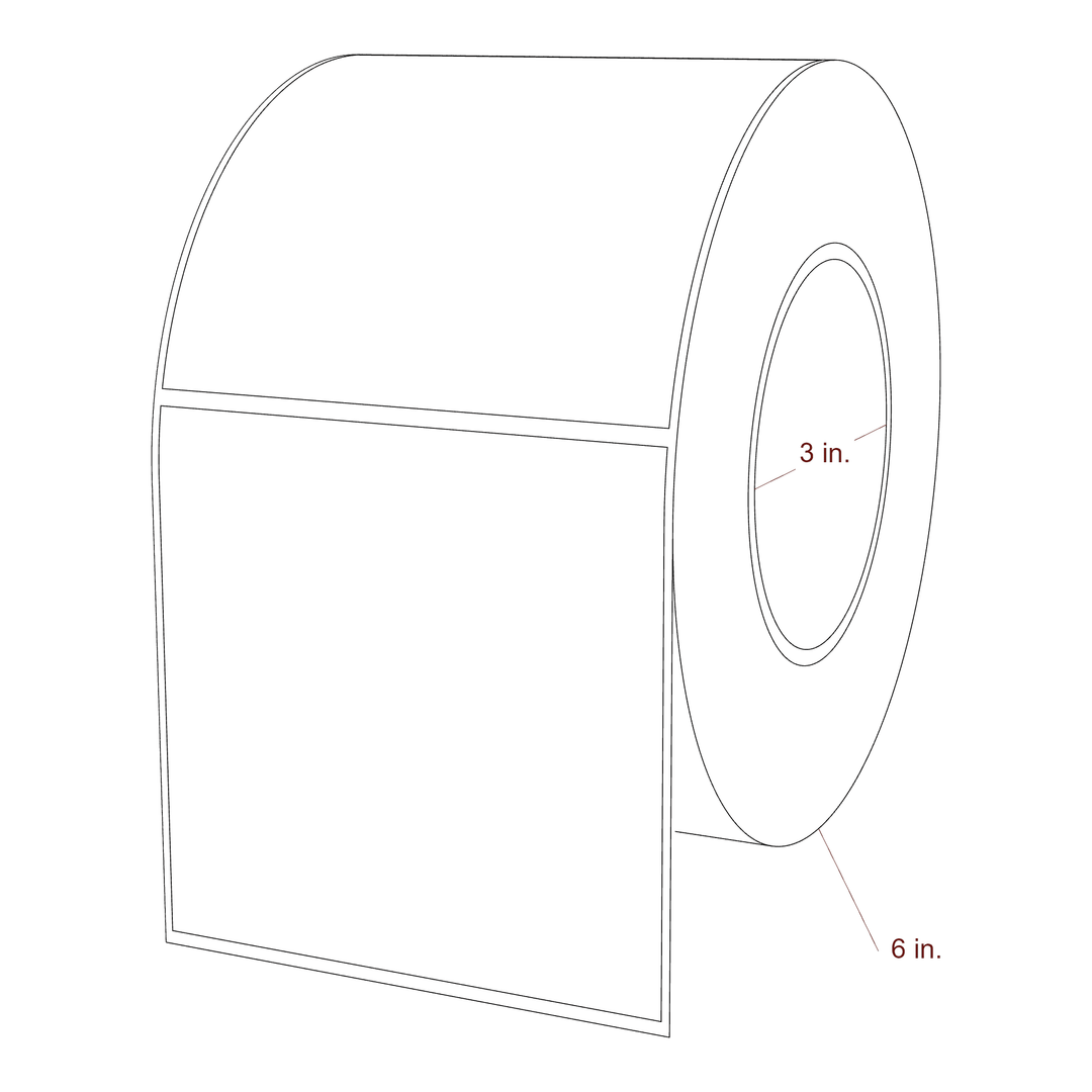 4" x 4" Special Shape Roll for Epson ColorWorks, VIPColor & Primera Printers; 4" x 4" Special Shape Label Diagram