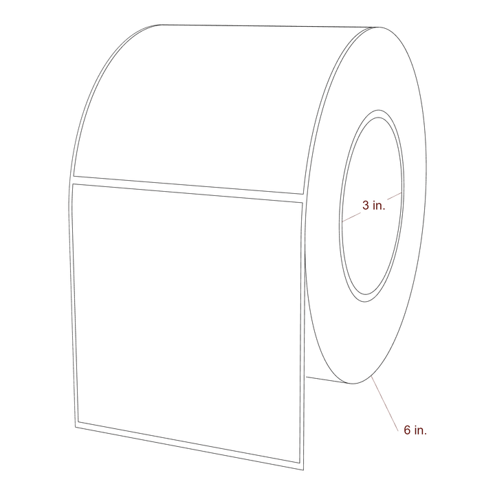 4" x 4" Special Shape Roll for Epson ColorWorks, VIPColor & Primera Printers; 4" x 4" Special Shape Label Diagram