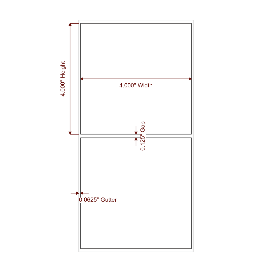 4" x 4" Special Shape Roll for Epson ColorWorks, VIPColor & Primera Printers; 4" x 4" Special Shape Label Diagram