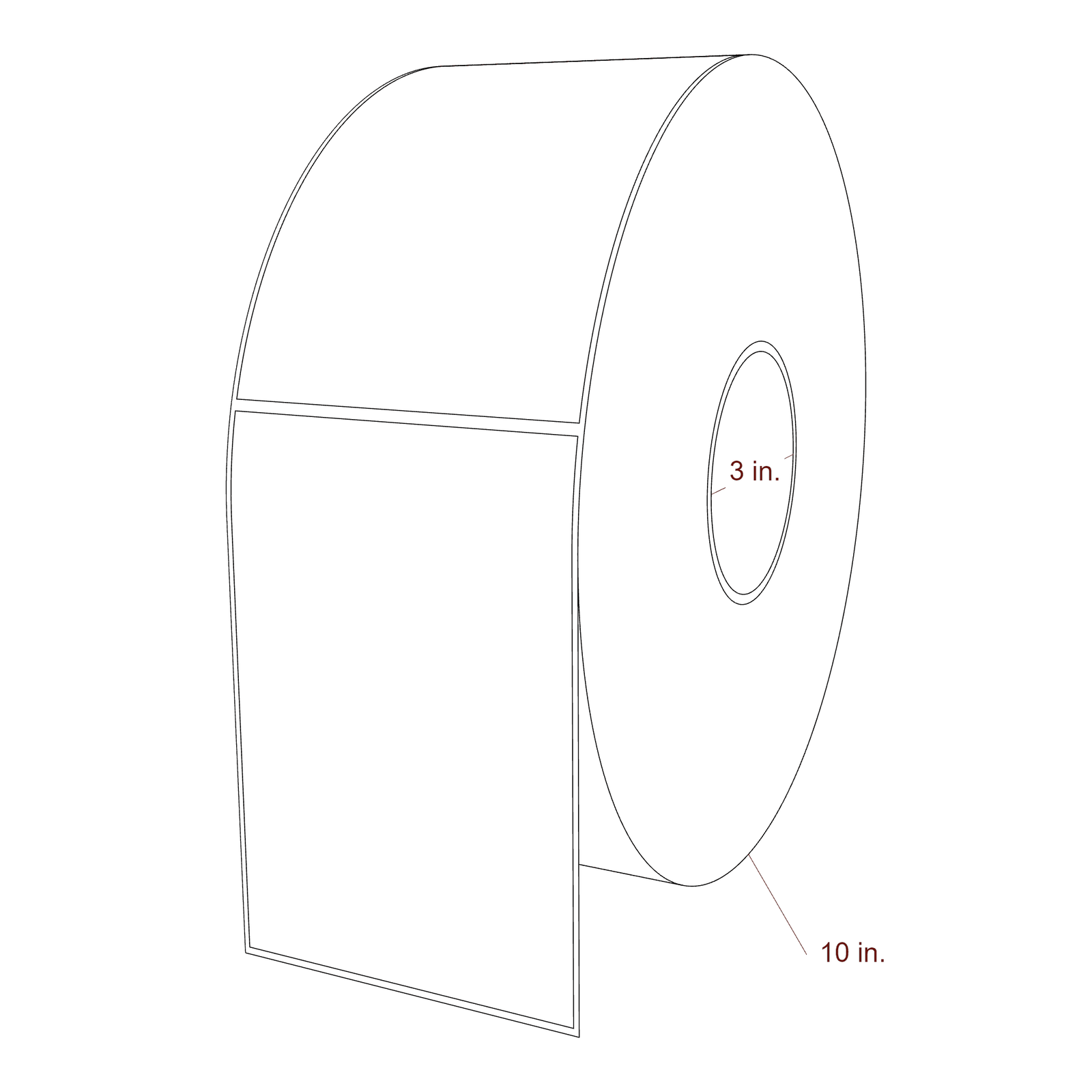 4" x 6" Special Shape Roll for Inkjet Printers; 4" x 6" Special Shape Label Diagram