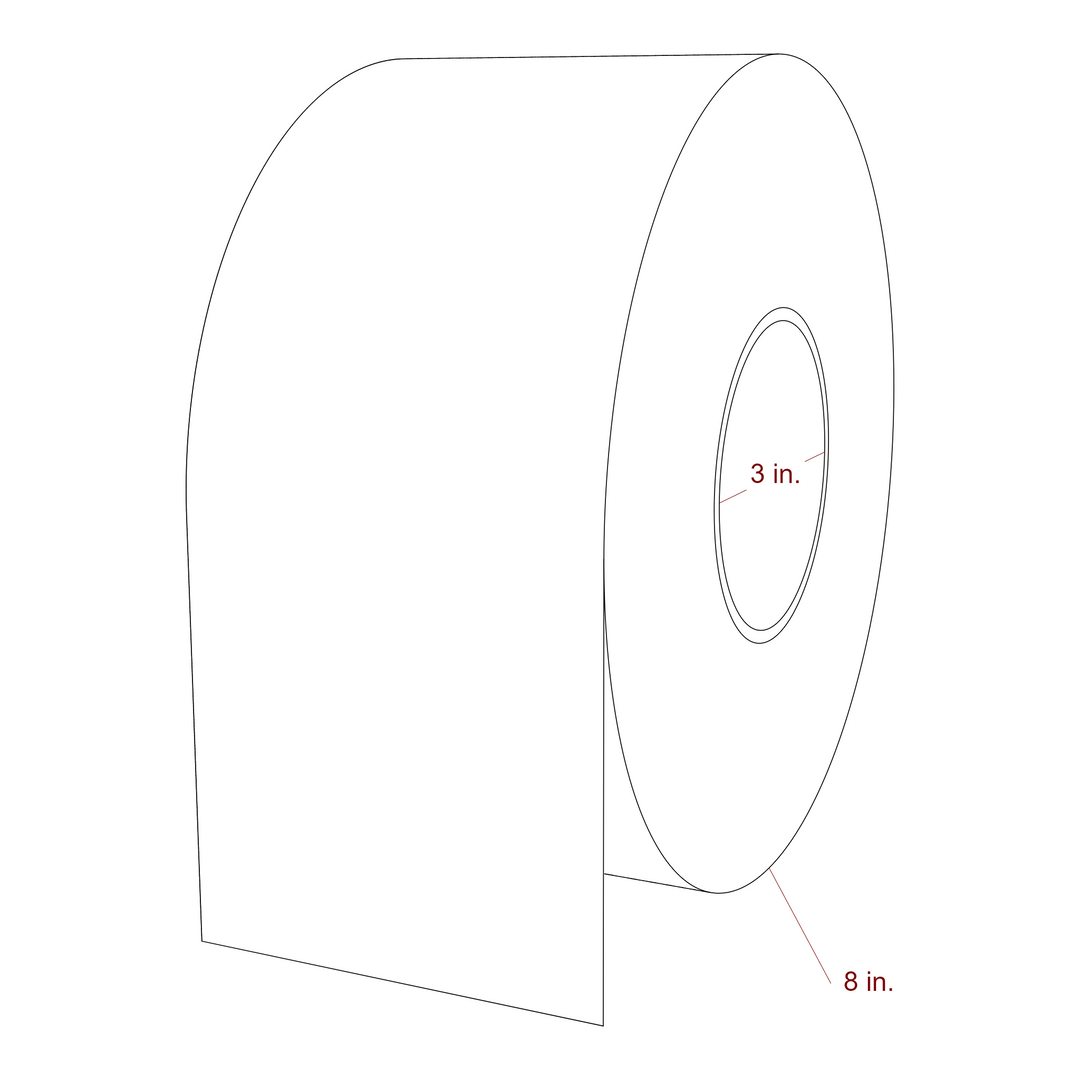 3.875 x 4.875Inch Special Shape Inkjet Labels Roll - 3 Inch Core - 8 Inch Roll OD - 3D Perspective